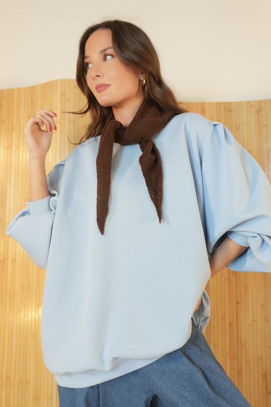 Nova Puff Sleeve Sweatshirt Iceberg  /10=